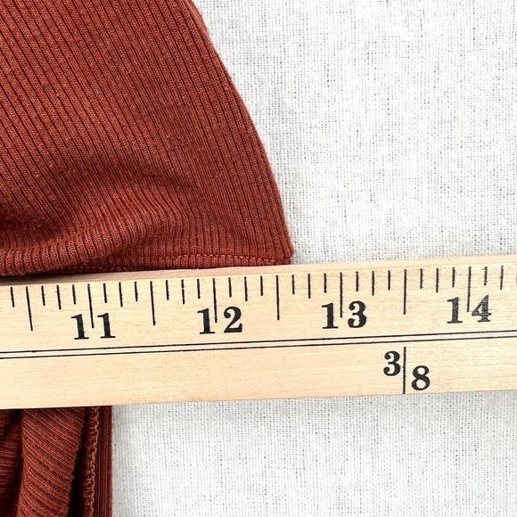 ENZA COSTA Dress Womens Large Umber Stretch Silk Knit Ruched Strappy Midi NEW - Picture 16 of 16